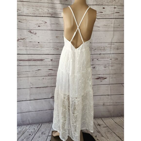 Boho White Sleeveless Cami Maxi Dress Small NWOT - Picture 4 of 4